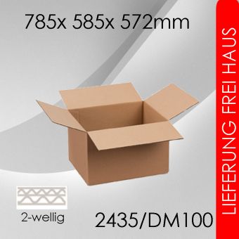 160x Faltkarton 2-wellig DM100 - 785x 585x 572mm 