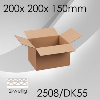 80x Faltkarton 2-wellig DK55 - 200x 200x 150mm 