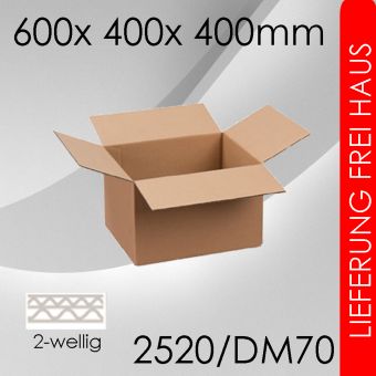 800x Faltkarton 2-wellig DM70 - 600x 400x 400mm 
