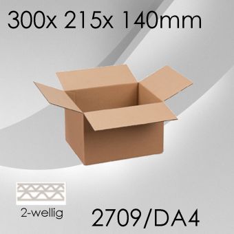 50x Faltkarton 2-wellig DA4 - 300x 215x 140mm 