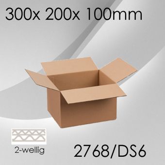 60x Faltkartons 2-wellig DS6 - 300x 200x 100mm 