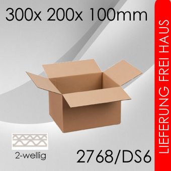 360x Faltkartons 2-wellig DS6 - 300x 200x 100mm 