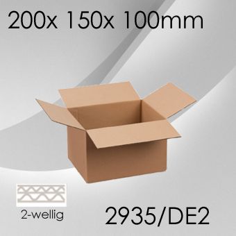 60x Faltkarton 2-wellig DE2 - 200x 150x 100mm 