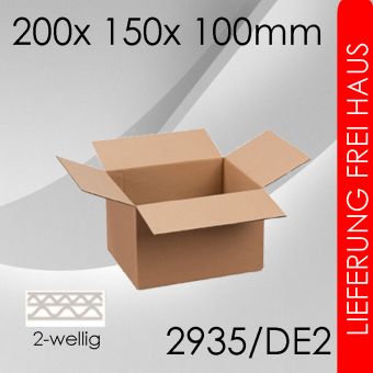 200x Faltkarton 2-wellig DE2 - 200x 150x 100mm 