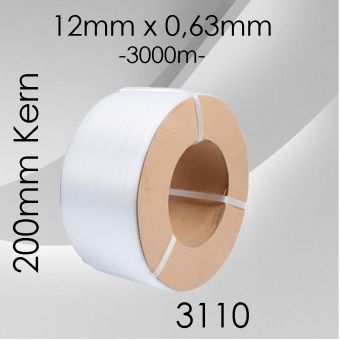 1 Rolle PP-Umreifungsband 12mm weiß 