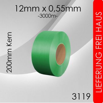 12 Rollen PP-Umreifungsband 12mm grün 