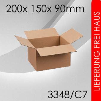 3.500x Faltkarton C7 - 200x 150x 90mm 