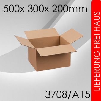 225x Faltkarton A15 - 500x 300x 200mm 