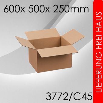 1.050x Faltkarton C45 - 600x 500x 250mm 