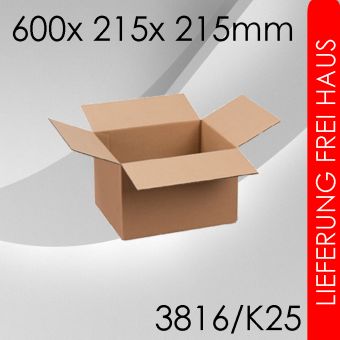 90x Faltkarton K25 - 600x 215x 215mm 