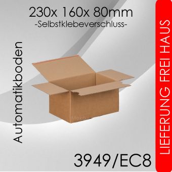 240x Automatikkarton EC8 - 230x 160x 80mm 
