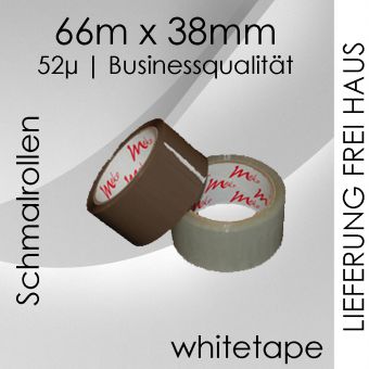 192 Rollen Meko Klebeband whitetape 38mm breit 